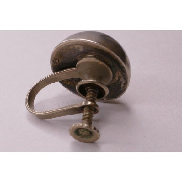 Vintage Sterling Silver Dome Earrings With Screw Backs - Picture 6 of 8